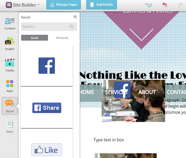 Layered website builder