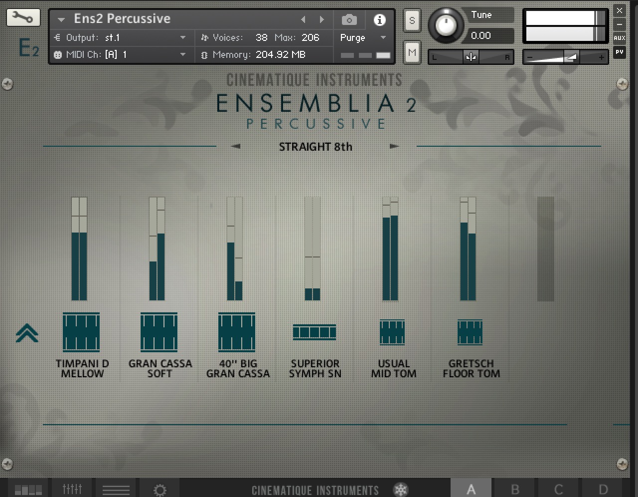 Ensemblia 2 Percussive Main UI
