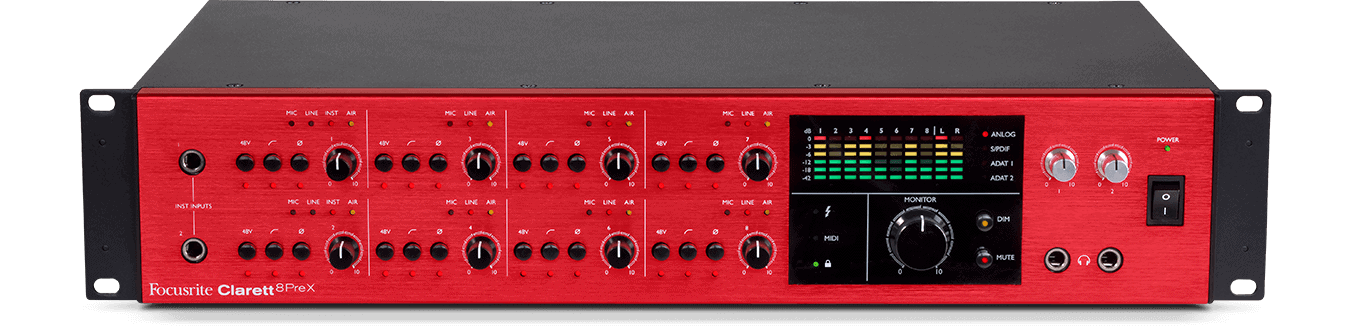 Focusrite Clarett 8PreX Front